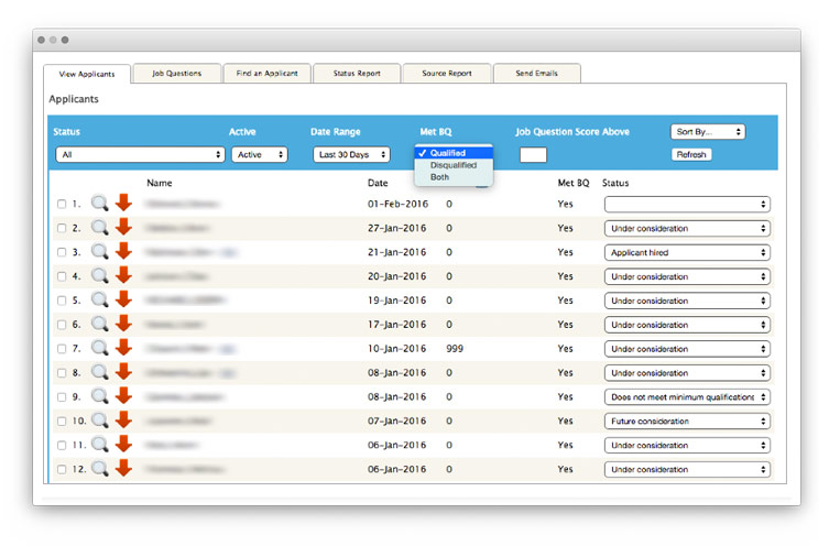 More plentiful and organized applicant flow with our recruiting software.
